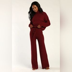 Lulu's Comfy Burgundy Pants